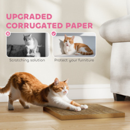 PawHut Cat Scratching Board, 2-in-1 Cardboard Cat House and Hideaway for Indoor Cats, Pink - thumbnail 5