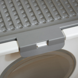 PawHut Cat Litter Box Furniture Enclosed Cat Box, Easy and Fast Cleaning, Front Entry Top Exit, White - Aosom UK - thumbnail 7