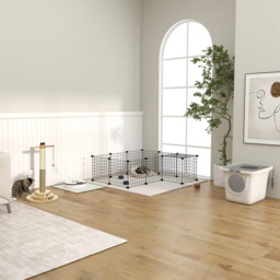 PawHut Cat Litter Box Furniture Enclosed Cat Box, Easy and Fast Cleaning, Front Entry Top Exit, White - Aosom UK - thumbnail 9