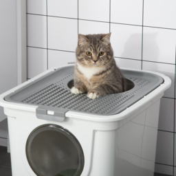 PawHut Cat Litter Box Furniture Enclosed Cat Box, Easy and Fast Cleaning, Front Entry Top Exit, White - Aosom UK - thumbnail 8