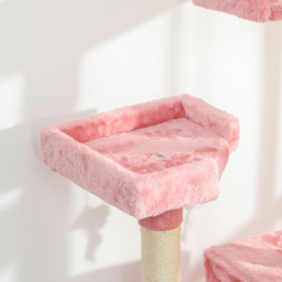PawHut 173cm Cat Tree Scratching House, Activity Play Centre, Pink - thumbnail 8