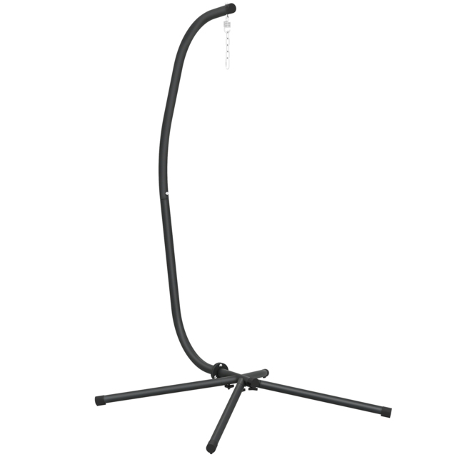 Outsunny Hanging Egg Chair Stand Only, Hammock Chair C-Stand with Hanging Chain, Black - image 1