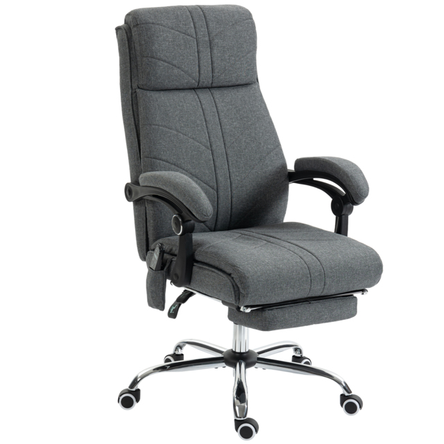 Vinsetto High Back Vibration Massage Office Chair with Footrest, Heated, Grey - image 1