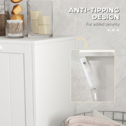 kleankin Tilt-Out Laundry Cabinet, Modern Bathroom Cabinet with 2 Compartments for Bathroom Washroom, White - Aosom UK - thumbnail 6