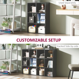 HOMCOM 6-Cube Bookshelf - Black - thumbnail 5