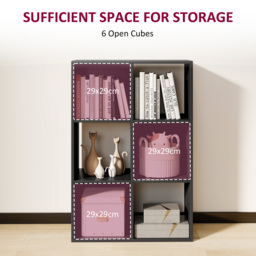 HOMCOM 6-Cube Bookshelf - Black - thumbnail 4