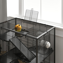 PawHut 4 Tiers Hamster Cage with Deep Tempered Glass Bottom, Hut, Running Wheel, Food Dish, Water Bottle, 78.5 x 48.5 x 80cm - thumbnail 8