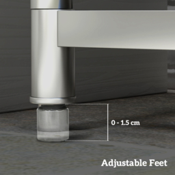 HOMCOM Outdoor Utility Sink, Free Standing Single Bowl Kitchen Sink with Cold and Hot Water Pipe and Storage Shelf for Laundry Garage, Silver Tone - thumbnail 8