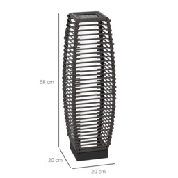 Outsunny Solar Powered Floor Lamp, LED Outdoor Garden Lantern, Pathway Light, Decorative Lighting with Auto On/Off, Grey - Aosom UK - thumbnail 3