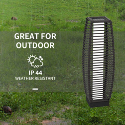 Outsunny Solar Powered Floor Lamp, LED Outdoor Garden Lantern, Pathway Light, Decorative Lighting with Auto On/Off, Grey - Aosom UK - thumbnail 7