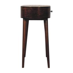Solid Wood Console Table with Rounded Edges and Drawer, Compact Mid‑Century Bedside Table for Living Room, 40L x 80W x 78H cm, Brown - Aosom UK - thumbnail 9