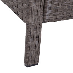 Outsunny Waterproof 2 Seater Rattan Garden Furniture Set Wicker Weave Sofa Chair with Footstool and Coffee Table Thick Cushions Dark Grey - Aosom UK - thumbnail 9