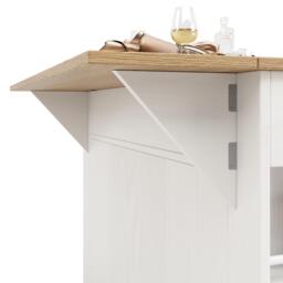 Modern Kitchen Island and Serving Trolley with MDF Worktop, Extendable Fold‑out Dining Table with Drawer, 151.5L x 60W x 91.5H cm, White - Aosom UK - thumbnail 7