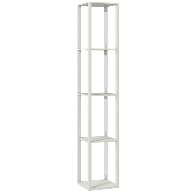 HOMCOM Floor Lamp with Shelves and 3 Brightness Levels - Oak - image 1
