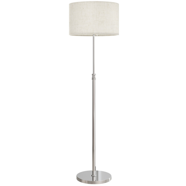 HOMCOM Floor Lamp with Remote, Height Adjustable Standing Lamp with Linen Shade, Dimmable with 3000K-6000K Adjustable Colour Temperatures, Foot Switch for Living Room Bedroom Office, Silver Tone - image 1
