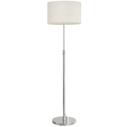 HOMCOM Floor Lamp with Remote, Height Adjustable Standing Lamp with Linen Shade, Dimmable with 3000K-6000K Adjustable Colour Temperatures, Foot Switch for Living Room Bedroom Office, Silver Tone - thumbnail 1