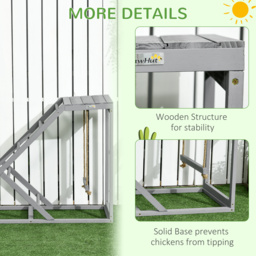 PawHut Interactive Chicken Coop Toy Set, Wooden with Swing, Ladder, Platform, Entertaining Pet Accessory, Grey - Aosom UK - thumbnail 6