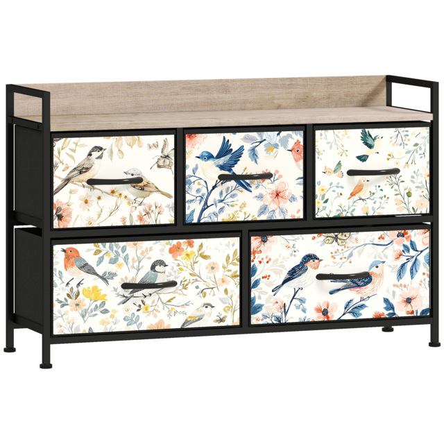 HOMCOM 5-Drawer Chest of Drawers - White - image 1