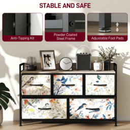 HOMCOM 5-Drawer Chest of Drawers - White - thumbnail 7