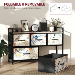 HOMCOM 5-Drawer Chest of Drawers - White - thumbnail 6