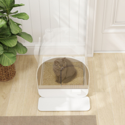 PawHut Hooded Cat Litter Box, Kitten Litter Tray, with Lid, Scoop, Filter, Flap Door - thumbnail 8
