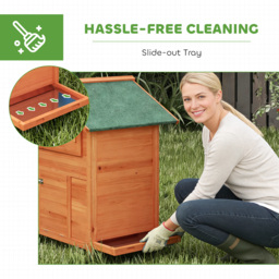 PawHut Chicken Coop, Wooden Hen House with Nesting Box, Pull-Out Tray, Sliding Window, Waterproof Roof, Perches and Ramp - thumbnail 8