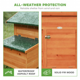 PawHut Chicken Coop, Wooden Hen House with Nesting Box, Pull-Out Tray, Sliding Window, Waterproof Roof, Perches and Ramp - thumbnail 7