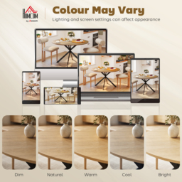 HOMCOM Dining Table for 4, 120 cm Industrial Kitchen Table with Wood Effect Tabletop and Steel Legs, Oak - thumbnail 7