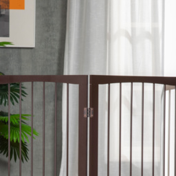 PawHut Folding 3 Panel Pet Gate Wooden Foldable Dog Fence Indoor Free Standing Safety Gate Portable Separation Pet Barrier Guard - Aosom UK - thumbnail 7