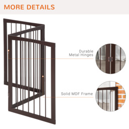 PawHut Folding 3 Panel Pet Gate Wooden Foldable Dog Fence Indoor Free Standing Safety Gate Portable Separation Pet Barrier Guard - Aosom UK - thumbnail 6