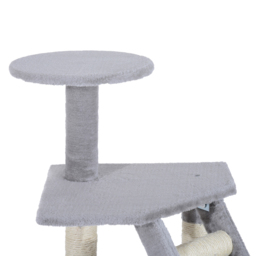 PawHut Cat Tree with Scratching Post, Kitten Activity Centre, Play House, Pet Furniture, 125cm, Grey - Aosom UK - thumbnail 8