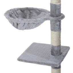PawHut Cat Tree with Scratching Post, Kitten Activity Centre, Play House, Pet Furniture, 125cm, Grey - Aosom UK - thumbnail 9
