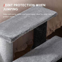 PawHut 3-step Pet Stairs with Scratching Posts, Platforms, Toy Ball, Grey - Aosom UK - thumbnail 8