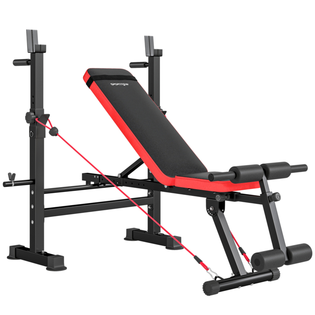 SPORTNOW Adjustable Weight Bench with Squat Rack and Dip Stand - image 1