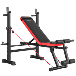 SPORTNOW Adjustable Weight Bench with Squat Rack and Dip Stand - thumbnail 1