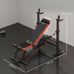 SPORTNOW Adjustable Weight Bench with Squat Rack and Dip Stand - thumbnail 3
