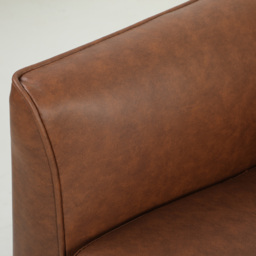 HOMCOM 2 Seater Sofa, 132 cm Modern Small Sofa with Solid Wood Legs and 2 Pillows for Small Space, Brown - thumbnail 9