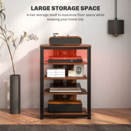 "HOMCOM 4-Tier Corner TV Stand with Storage, LED Lights, Cable Management, Small TV Unit Entertainment Centre for TVs up to 29"", for Living Room, Bedroom" - thumbnail 5