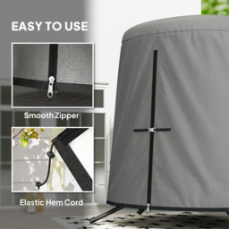 Outsunny 196 x 230 cm Hanging Egg Chair Protective Cover - Grey - thumbnail 5