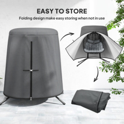 Outsunny 196 x 230 cm Hanging Egg Chair Protective Cover - Grey - thumbnail 6