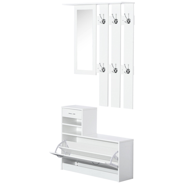 HOMCOM Entryway Furniture Set-White - image 1