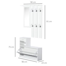 HOMCOM Entryway Furniture Set-White - thumbnail 3