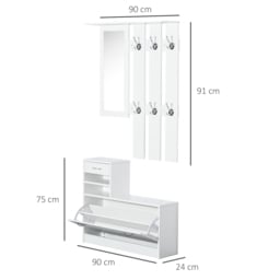 HOMCOM Entryway Furniture Set-White - thumbnail 3