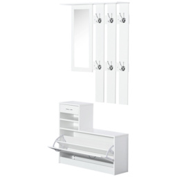 HOMCOM Entryway Furniture Set-White - thumbnail 1