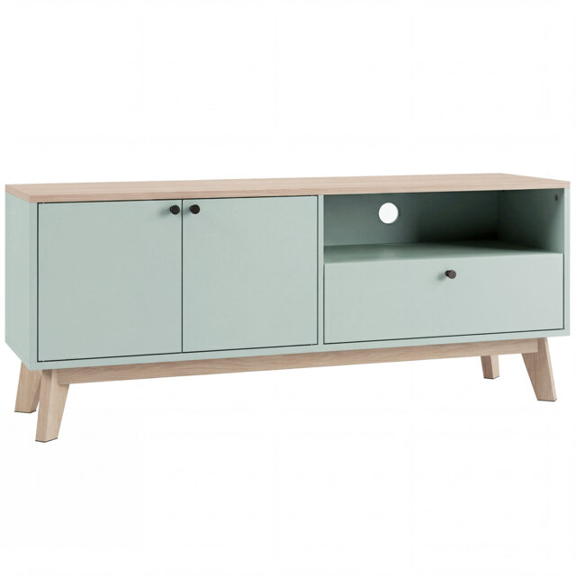 HOMCOM TV Stand Cabinet for Television up to 36 Inch, Modern TV Unit with 2 Doors, Entertainment Center with Adjustable Shelf - image 1