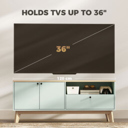 HOMCOM TV Stand Cabinet for Television up to 36 Inch, Modern TV Unit with 2 Doors, Entertainment Center with Adjustable Shelf - thumbnail 7