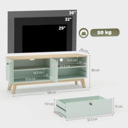 HOMCOM TV Stand Cabinet for Television up to 36 Inch, Modern TV Unit with 2 Doors, Entertainment Center with Adjustable Shelf - thumbnail 3