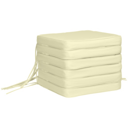 Outsunny Garden Chair Cushions: Set of 6 Plush Seat Pads for Alfresco Comfort, 42Lx42Wx5T cm, Cream White - Aosom UK