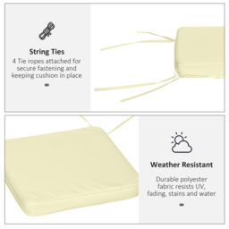 Outsunny Garden Chair Cushions: Set of 6 Plush Seat Pads for Alfresco Comfort, 42Lx42Wx5T cm, Cream White - Aosom UK - thumbnail 5