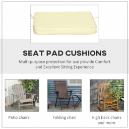 Outsunny Garden Chair Cushions: Set of 6 Plush Seat Pads for Alfresco Comfort, 42Lx42Wx5T cm, Cream White - Aosom UK - thumbnail 6